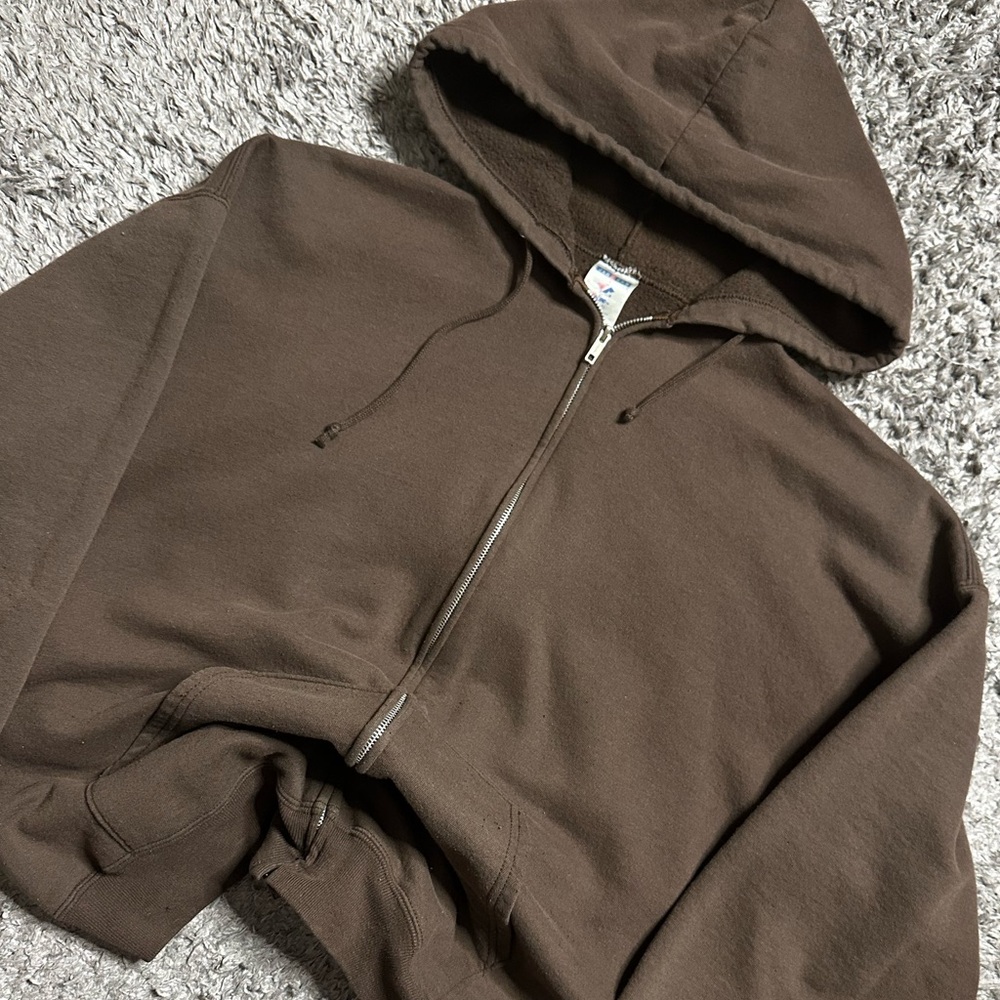 Vintage Earthtone Brown Zip Hoodie